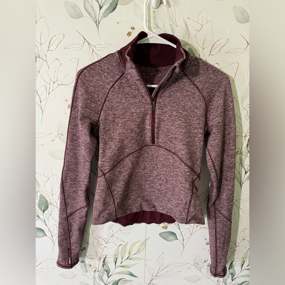 Lululemon Always Alert 1/2 Zip, size 4 in Heathered Garnet - Picture 4 of 9